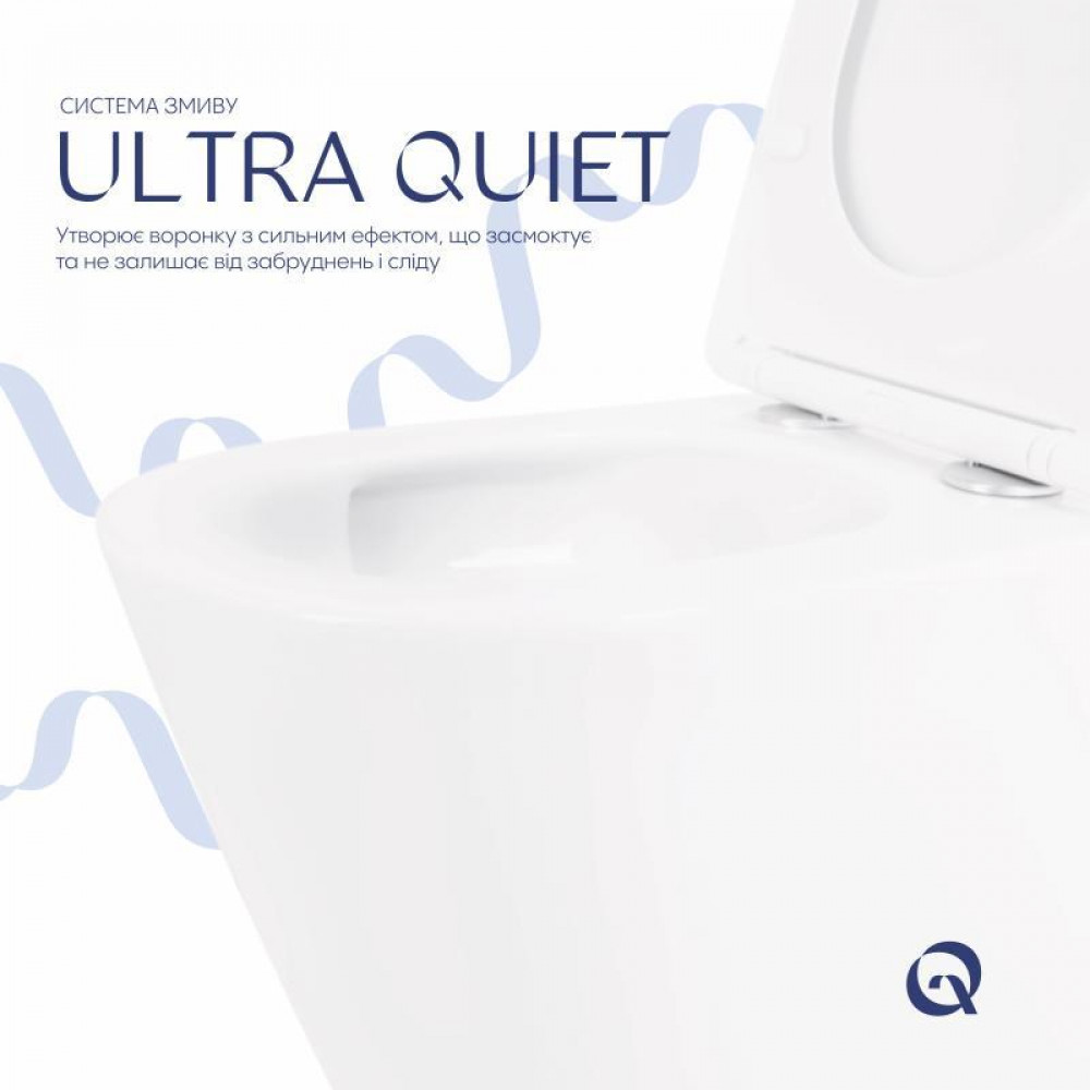 Унитаз подвесной Qtap Swan безободочный Ultra Quiet с сиденьем Soft-close QT16335179W SD00050900