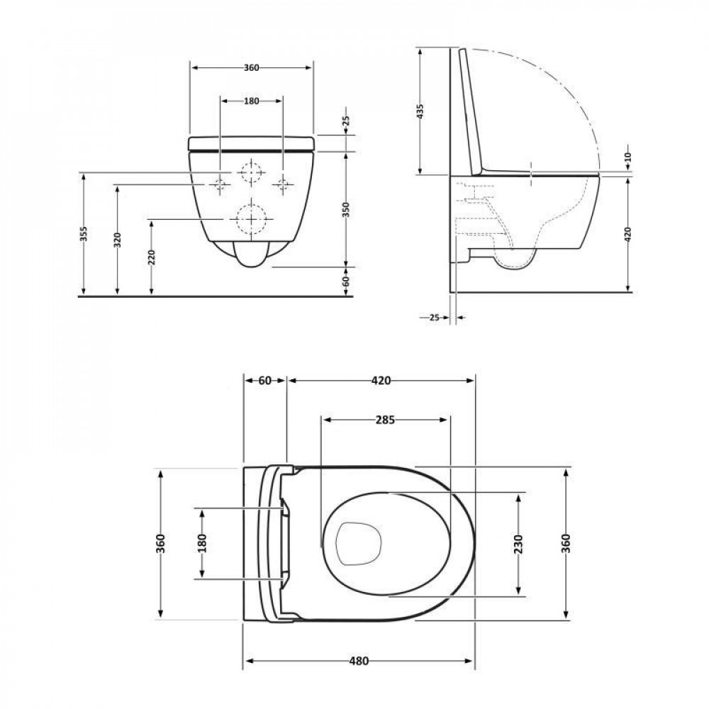 Унитаз подвесной Qtap Swan безободочный Ultra Quiet с сиденьем Soft-close QT16335179W SD00050900