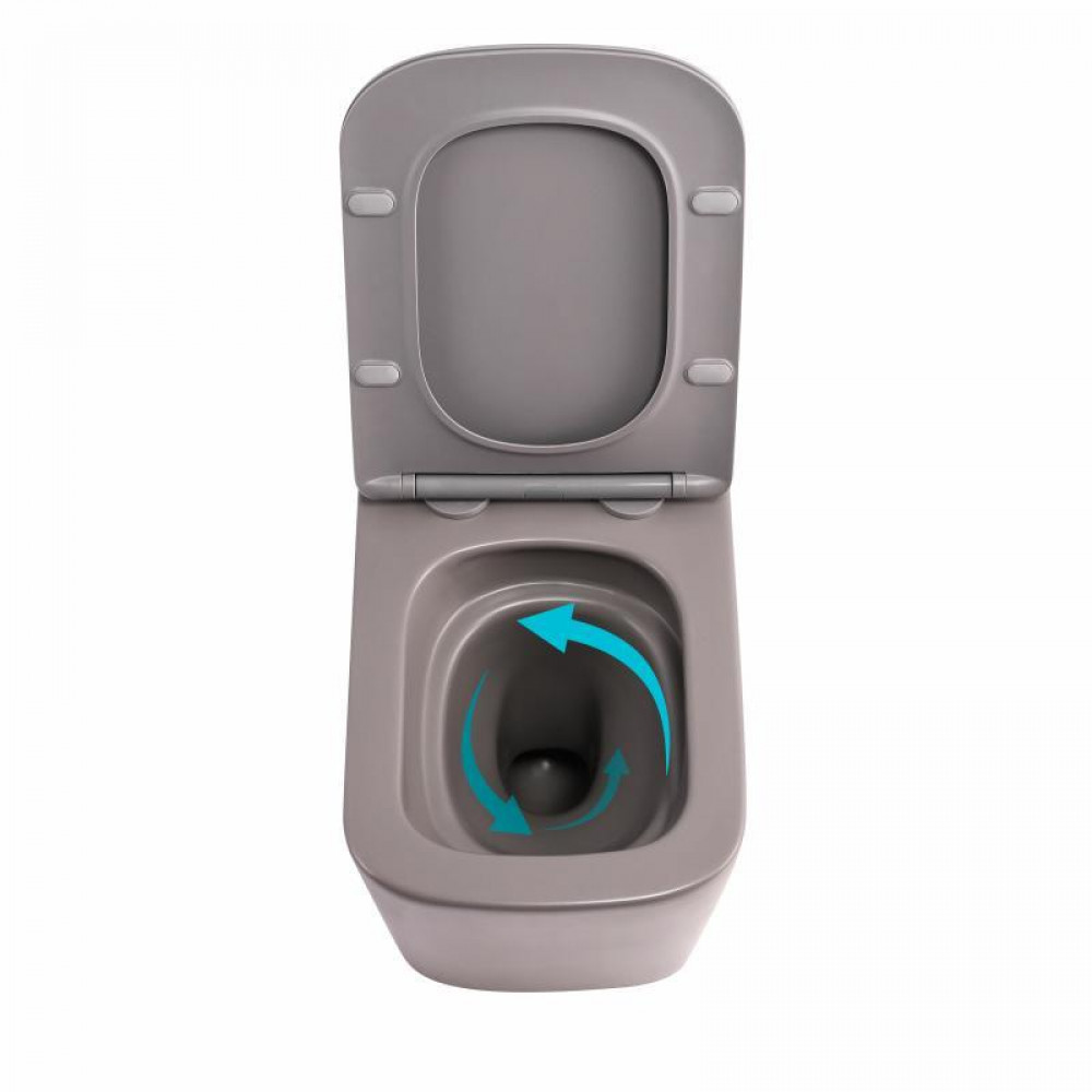 Унітаз підвісний Tern Ultra Quiet 490×365×325 мм, Stone Grey, з сидінням Slim Duroplast / Soft-close / Quick Release SD00054289