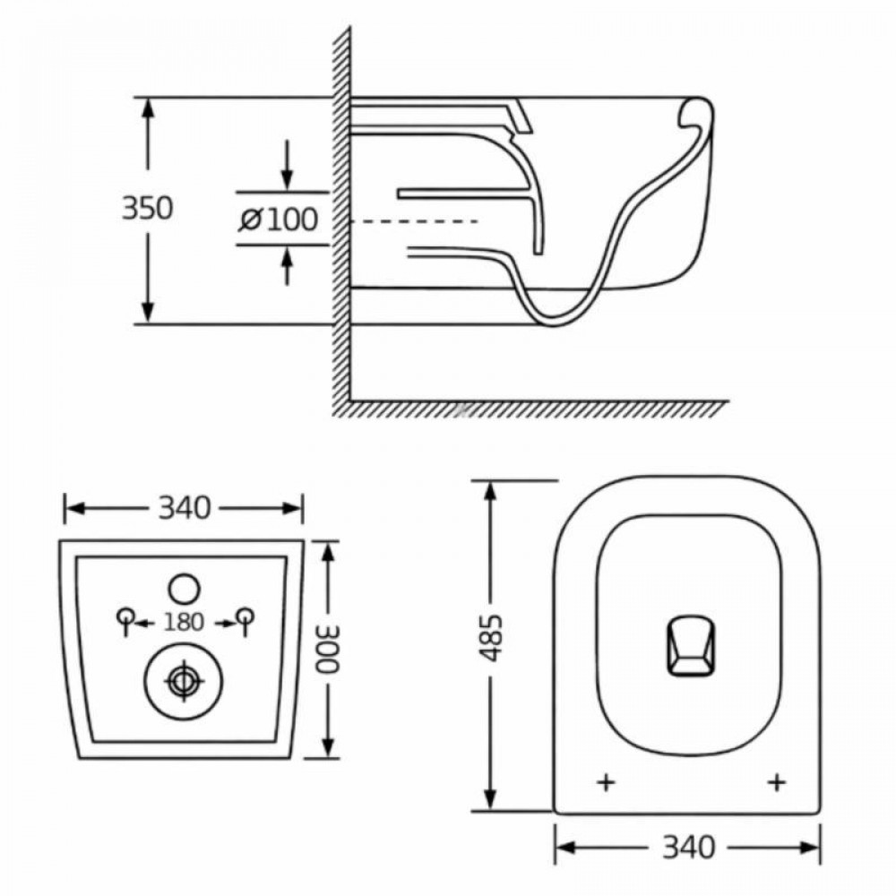 Унітаз підвісний Qtap Gemini Ultra Quiet 485×340×350 мм, White, з сидінням Slim Duroplast / Soft-close / Quick Release SD00055243
