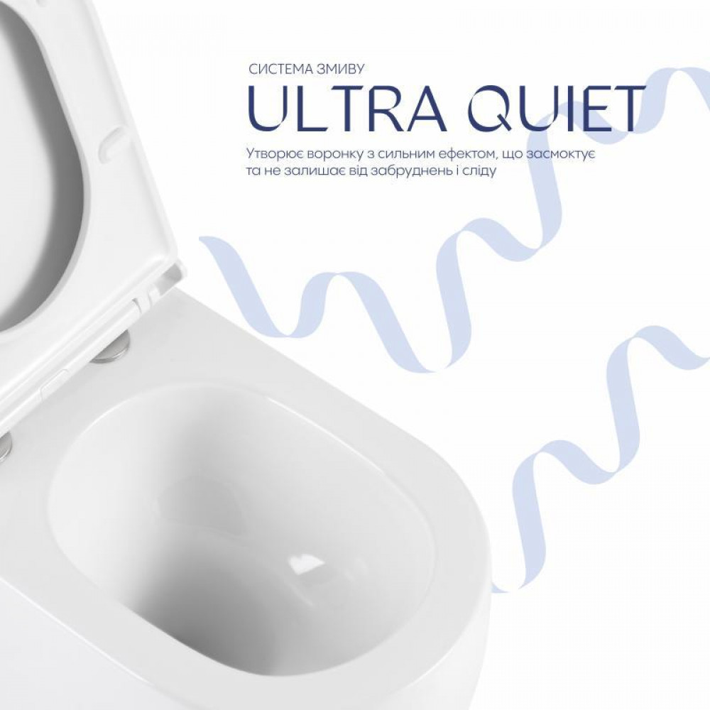 Унітаз підвісний Qtap Taurus Ultra Quiet 515×360×350 мм, White, з сидінням Slim Duroplast / Soft-close / Quick Release SD00055240