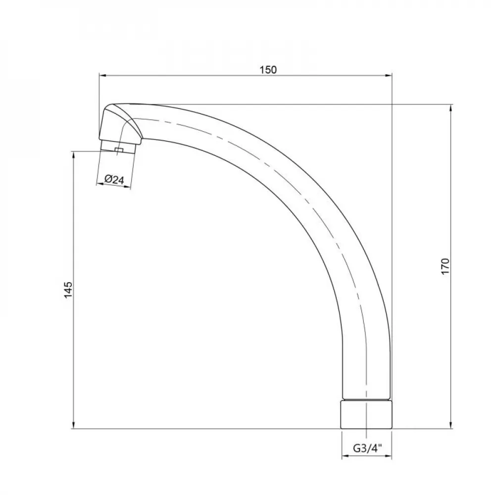 Вилив для змішувача Lidz Niagara 272 15 см LDNIA272CRM35578 Chrome SD00041681