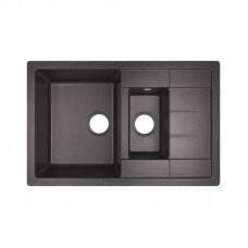 Кухонна мийка з додатковою чашею Lidz 780x495/200 BLA-03 (LIDZBLA03780495200)