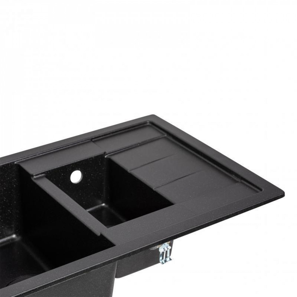 Кухонна мийка з додатковою чашею Lidz 780x495/200 BLA-03 (LIDZBLA03780495200) SD00039786