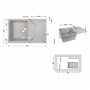 Кухонна мийка Lidz 790x495/230 GRA-09 (LIDZGRA09790495230) SD00039803