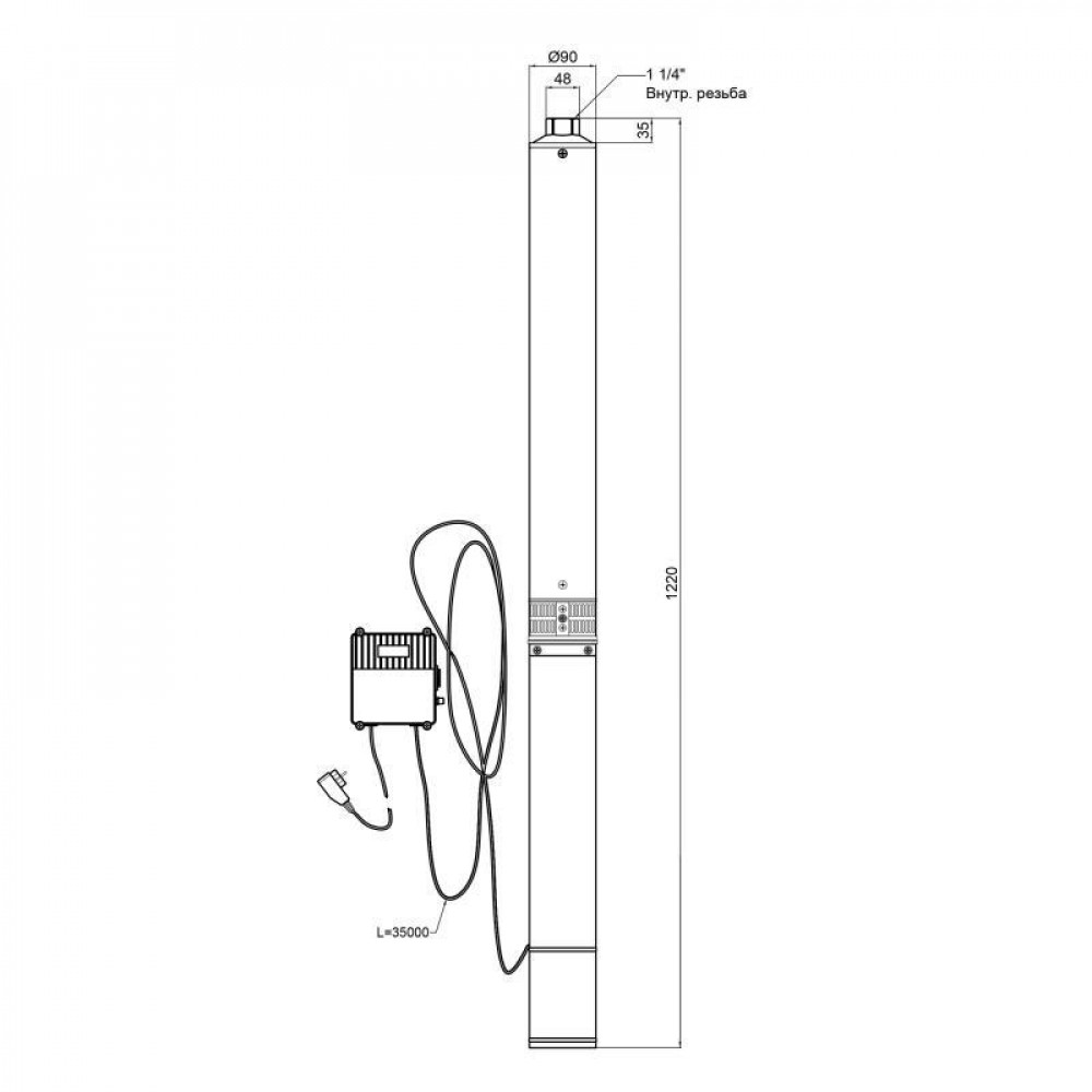Насос заглибний відцентровий Thermo Alliance 4SSM6-15 1,5 кВт з пультом SD00046773