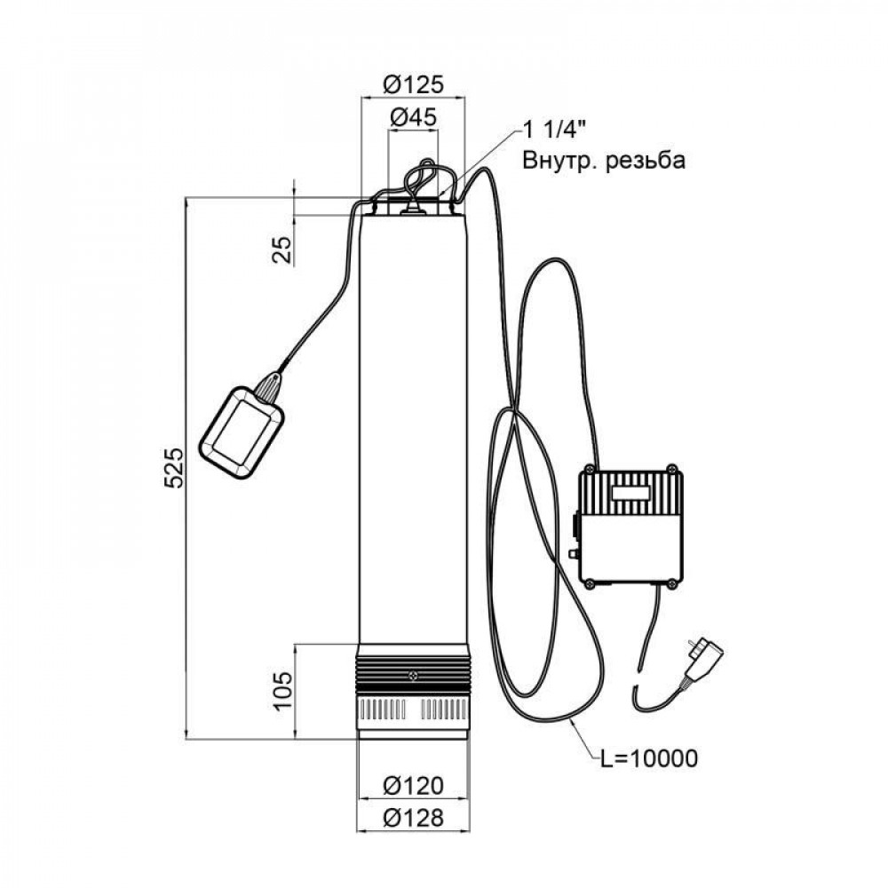 Насос заглибний відцентровий Thermo Alliance SCM4 0,75 кВт з поплавком SD00046797
