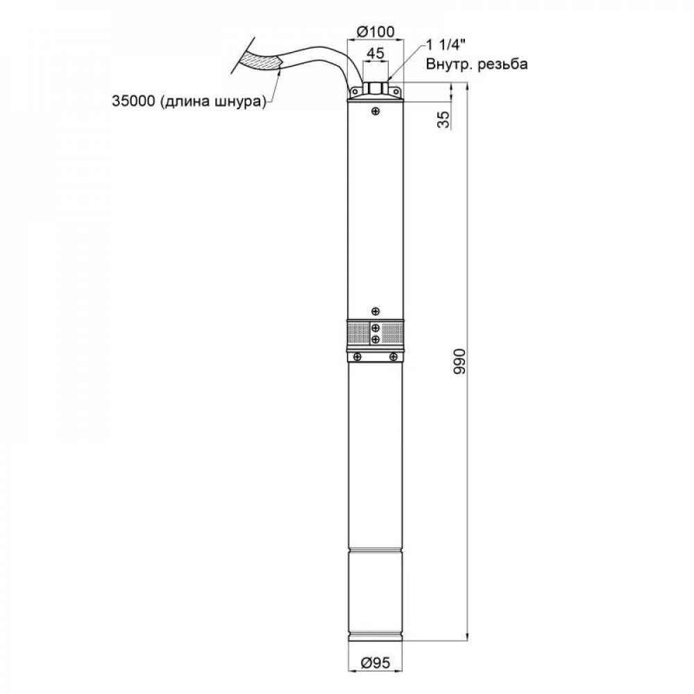 Насос заглибний відцентровий Thermo Alliance 4SSM2-15 0,75 кВт SD00046783