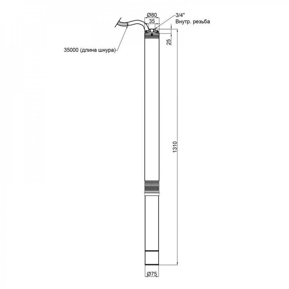 Насос заглибний відцентровий Thermo Alliance 3SSM2-27 0,75 кВт SD00046778