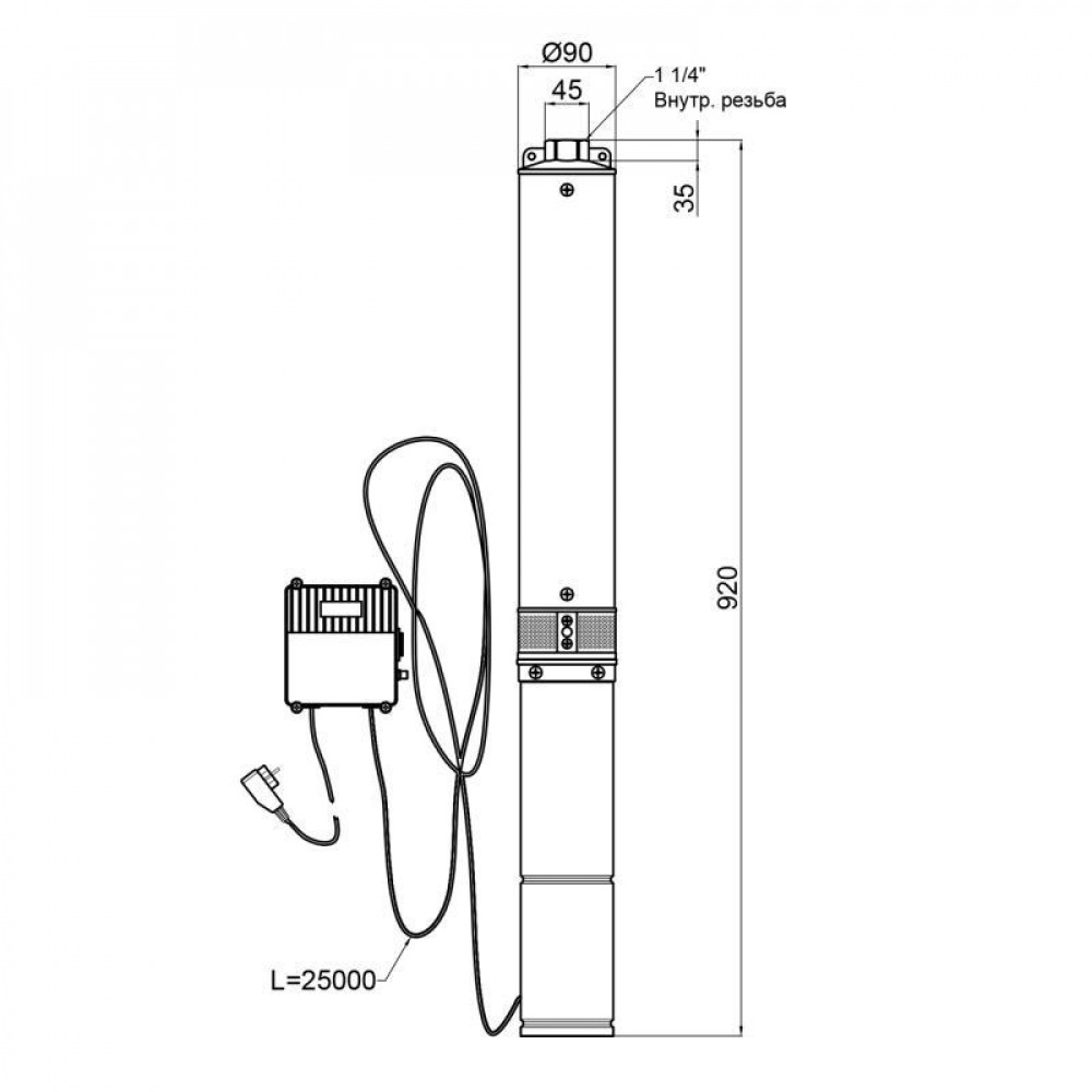 Насос заглибний відцентровий Thermo Alliance 4SSM4-10 0,75 кВт з пультом SD00046769