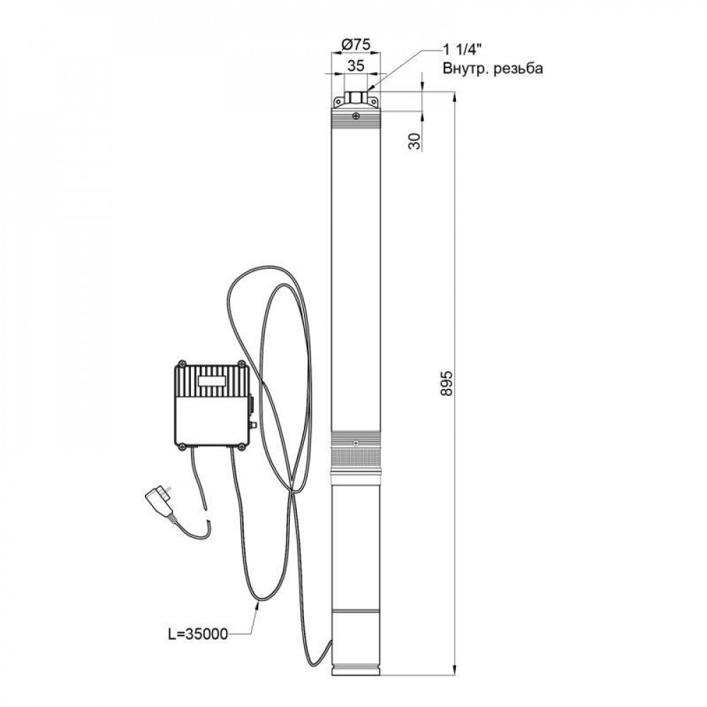 Насос заглибний відцентровий Thermo Alliance 3SSM2-15 0,37 кВт з пультом SD00046763