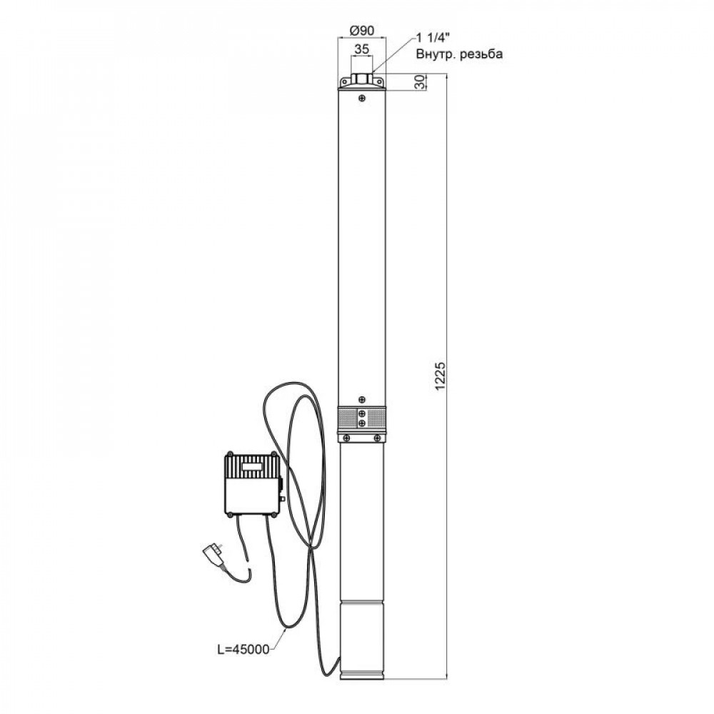 Насос заглибний відцентровий Thermo Alliance 4SSM4-18 1,5 кВт з пультом SD00046771