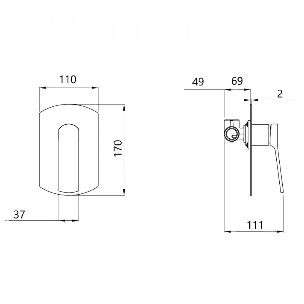 Змішувач для душу Qtap Slavonice прихованого монтажу QTSLA267BLM45903 Black Matt SD00052027