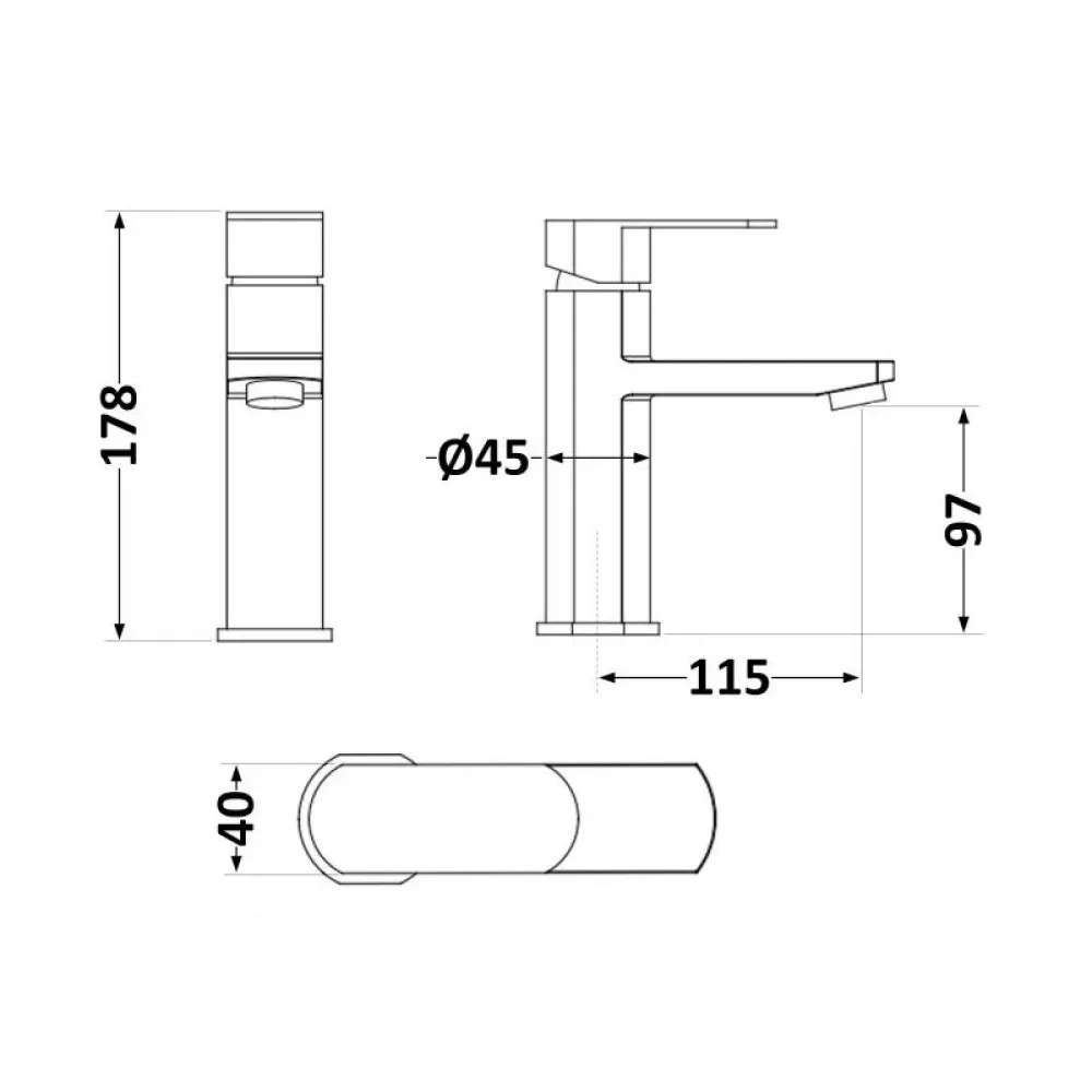 Змішувач для раковини Lidz Luna 001F (k35) LDLUN001FNKS46094 Nickel SD00052218