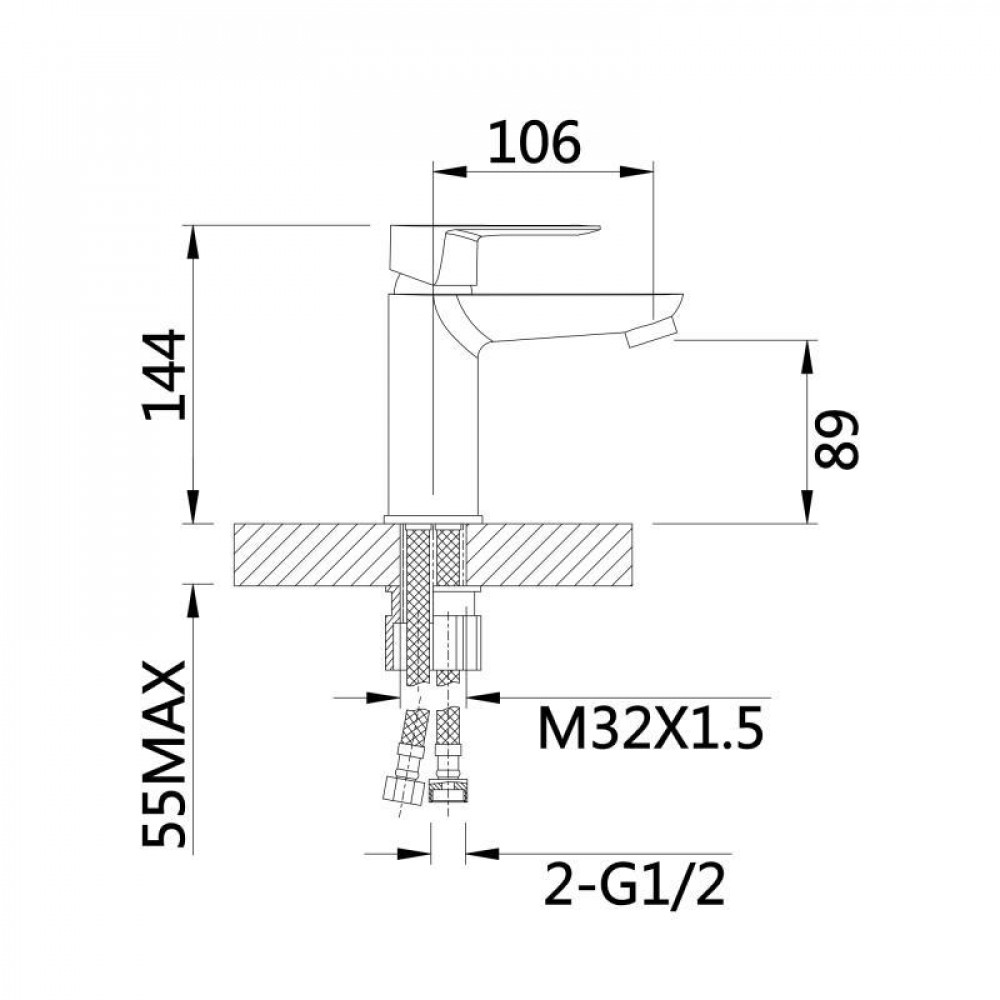 Змішувач для раковини Lidz Latwa 001 (k35) LDLAT001BLA45418 Black SD00051542