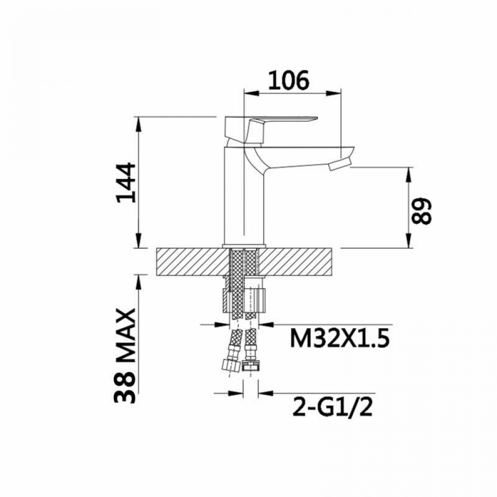 Змішувач для раковини Lidz Latwa 001 (k35) LDLAT001WHI45423 White SD00051547