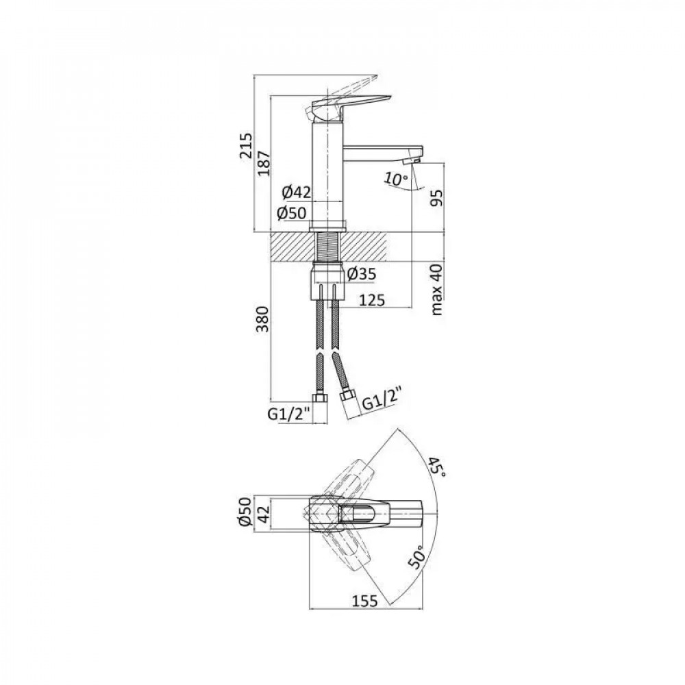 Змішувач для раковини Lidz Sofi 001F (k35) LDSOF001FCRM22006 Chrome SD00028103