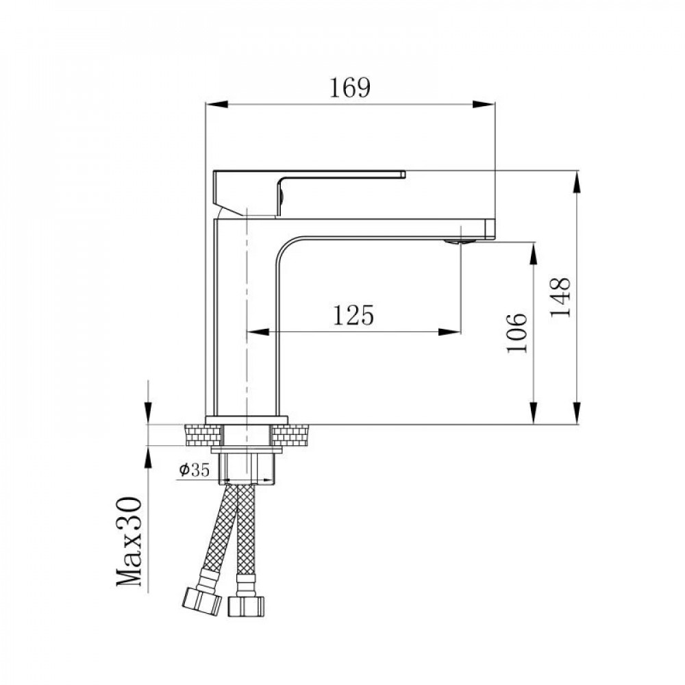 Змішувач для раковини Qtap Gemini QTGEM270BLM45674 Black Matt SD00051798