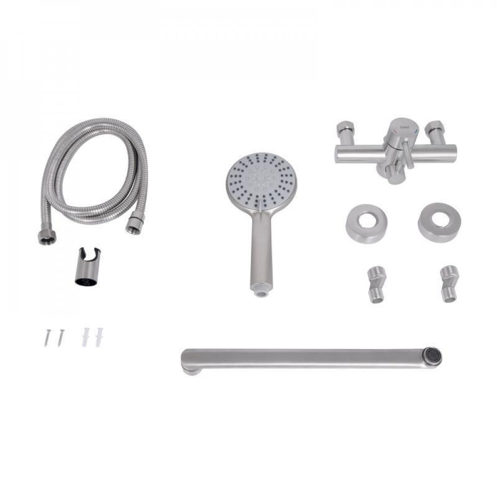 Смеситель для ванны Lidz Aria 005 с поворотным изливом (с душевым гарнитуром) (k35) LDARI005NKS34939 Nickel SD00041043