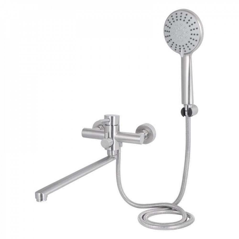 Смеситель для ванны Lidz Aria 005 с поворотным изливом (с душевым гарнитуром) (k35) LDARI005NKS34939 Nickel SD00041043