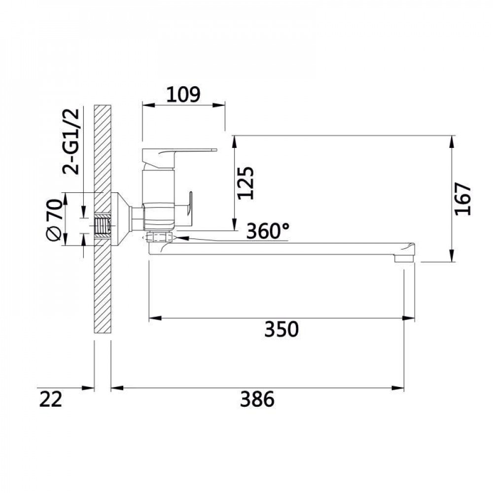 Змішувач для ванни Qtap Aries з довгим поворотним виливом (з душовим гарнітуром) QTARI2601CRM45558 Chrome SD00051682