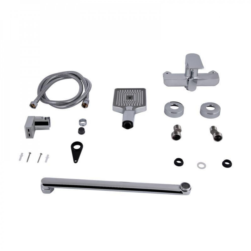 Змішувач для ванни Qtap Aries з довгим поворотним виливом (з душовим гарнітуром) QTARI2601CRM45558 Chrome SD00051682