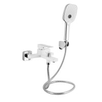 Смеситель для ванны Qtap Gemini (с душевым гарнитуром) QTGEM259CRW45683 Chrome/White