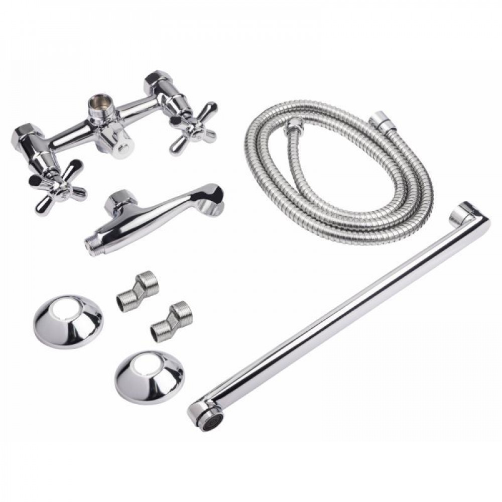 Змішувач для ванни Lidz Dominox 140 з поворотним виливом двохвентильний (з душовим гарнітуром) LDDOM140CRM35529 Chrome SD00041632