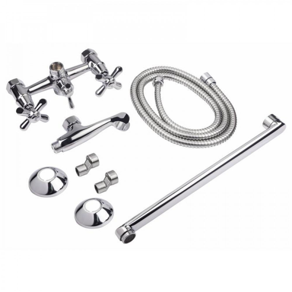 Змішувач для ванни Lidz Dominox 143 з поворотним виливом двохвентильний (з душовим гарнітуром) LDDOM143CRM35530 Chrome SD00041633