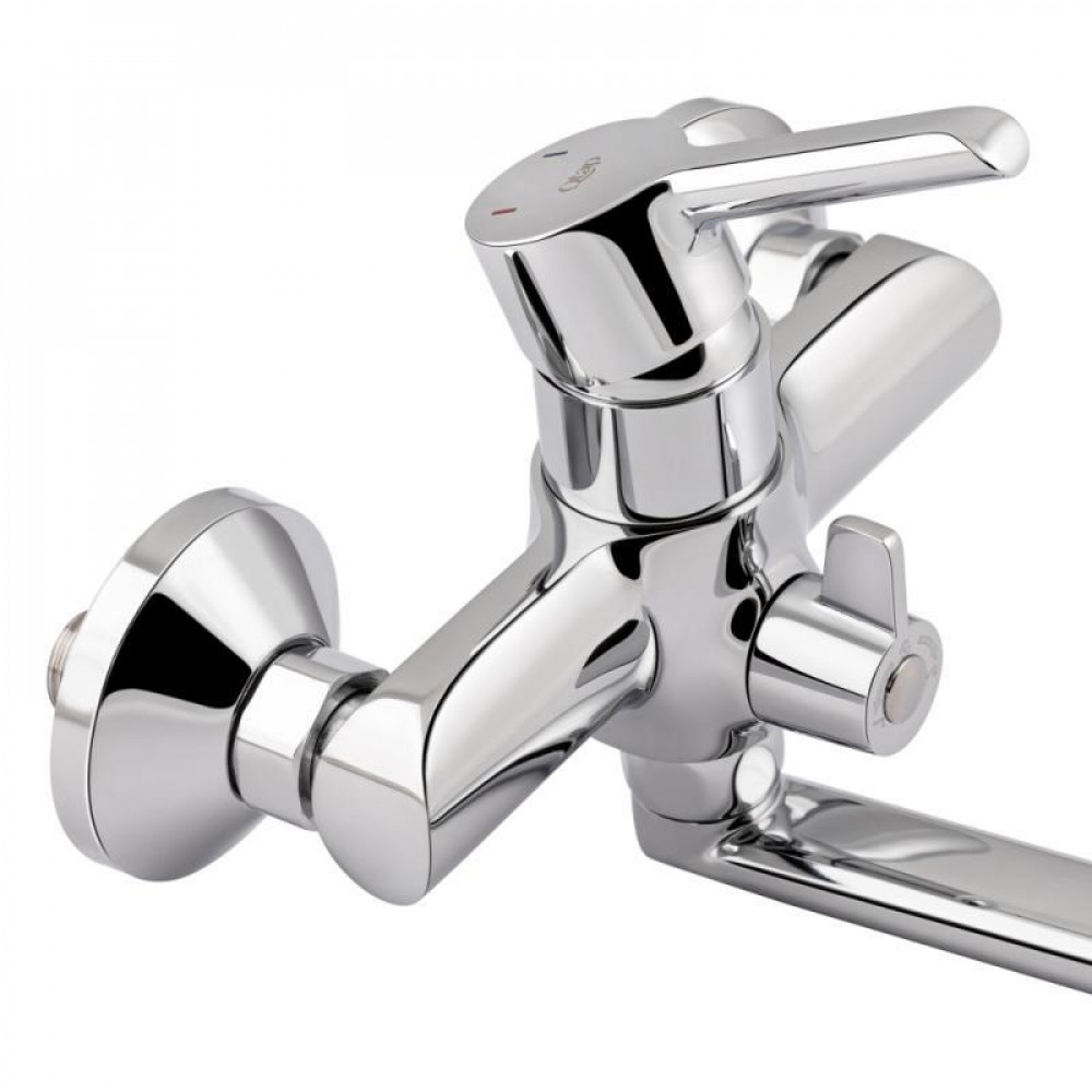 Смеситель для ванны Qtap Grand с поворотным изливом (с душевым гарнитуром) QTGRACRM005 Chrome SD00039602
