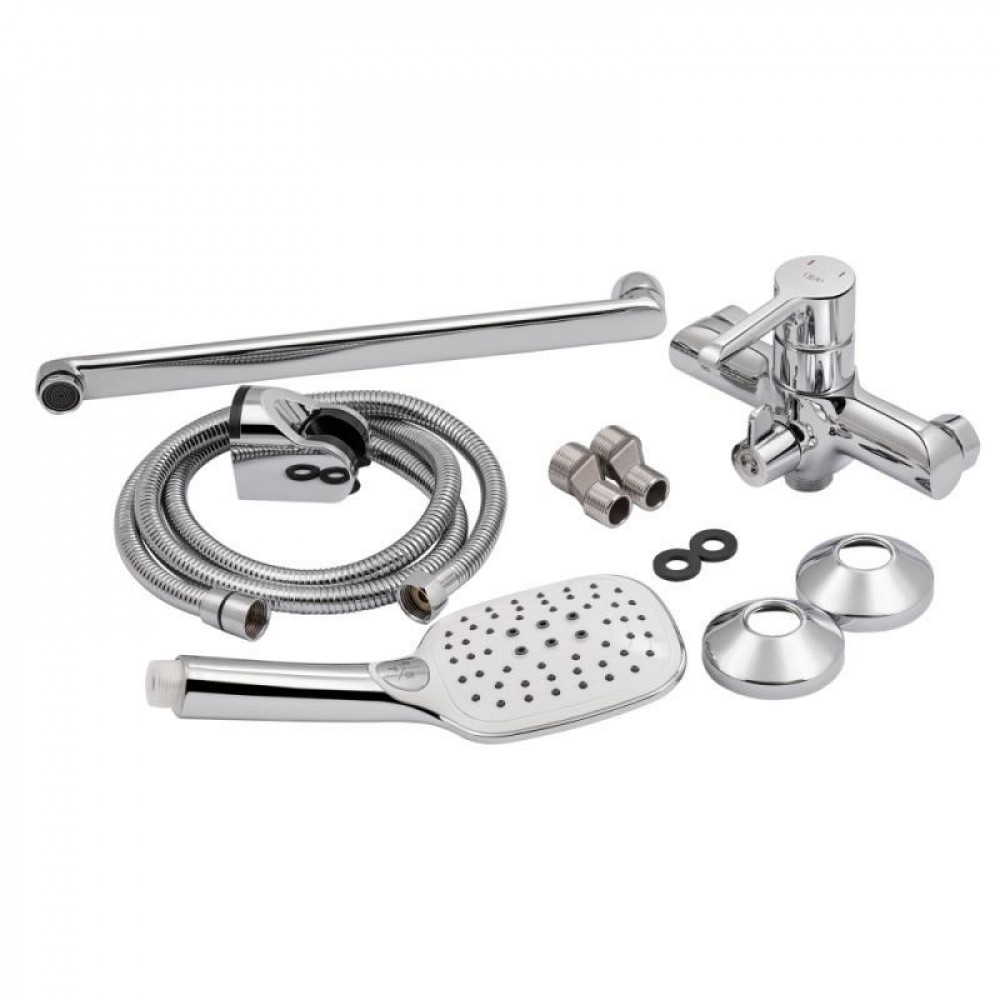 Смеситель для ванны Qtap Grand с поворотным изливом (с душевым гарнитуром) QTGRACRM005 Chrome SD00039602