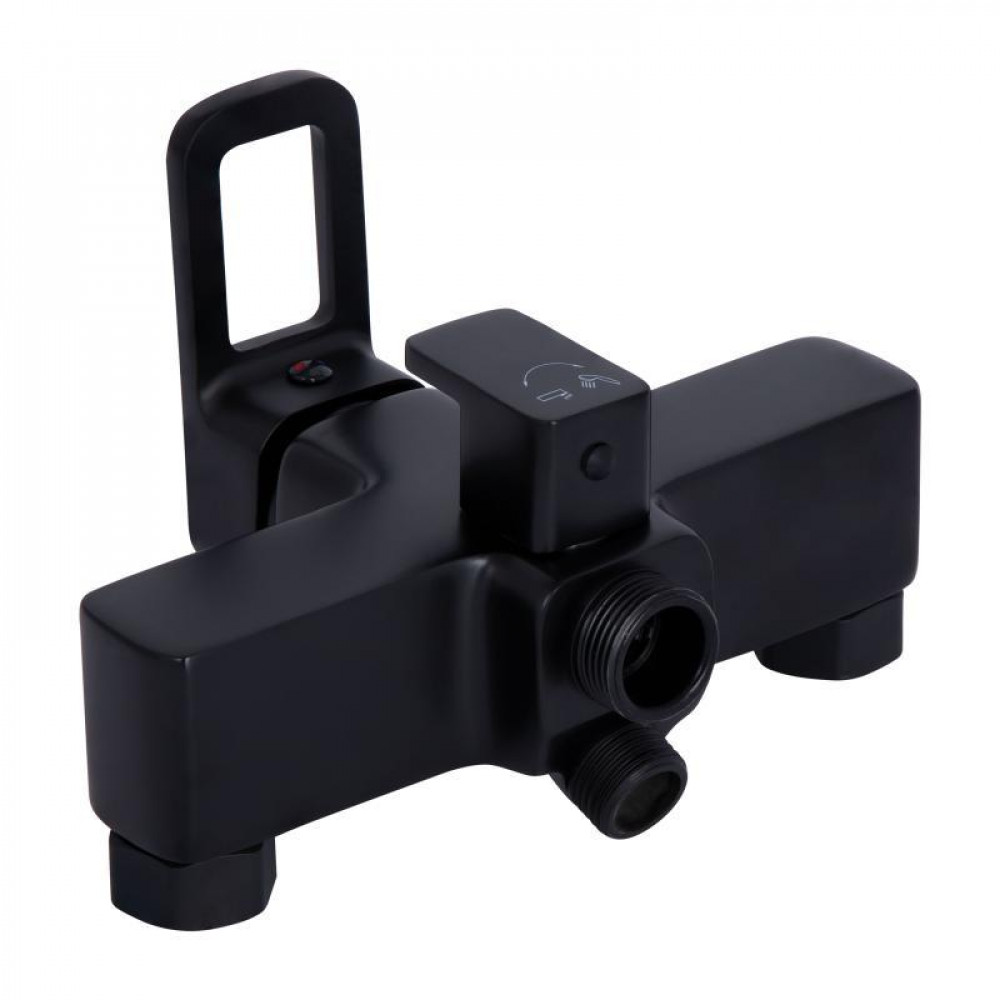 Змішувач для ванни Lidz Wawel 005 з поворотним виливом (з душовим гарнітуром) (k35) LDWAW005BLA45394 Black SD00051518