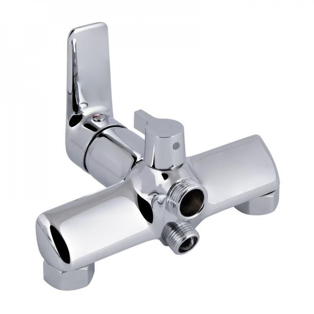 Змішувач для ванни Qtap Leo New з довгим поворотним виливом (з душовим гарнітуром) QTLEO2601CRM45562 Chrome SD00051686