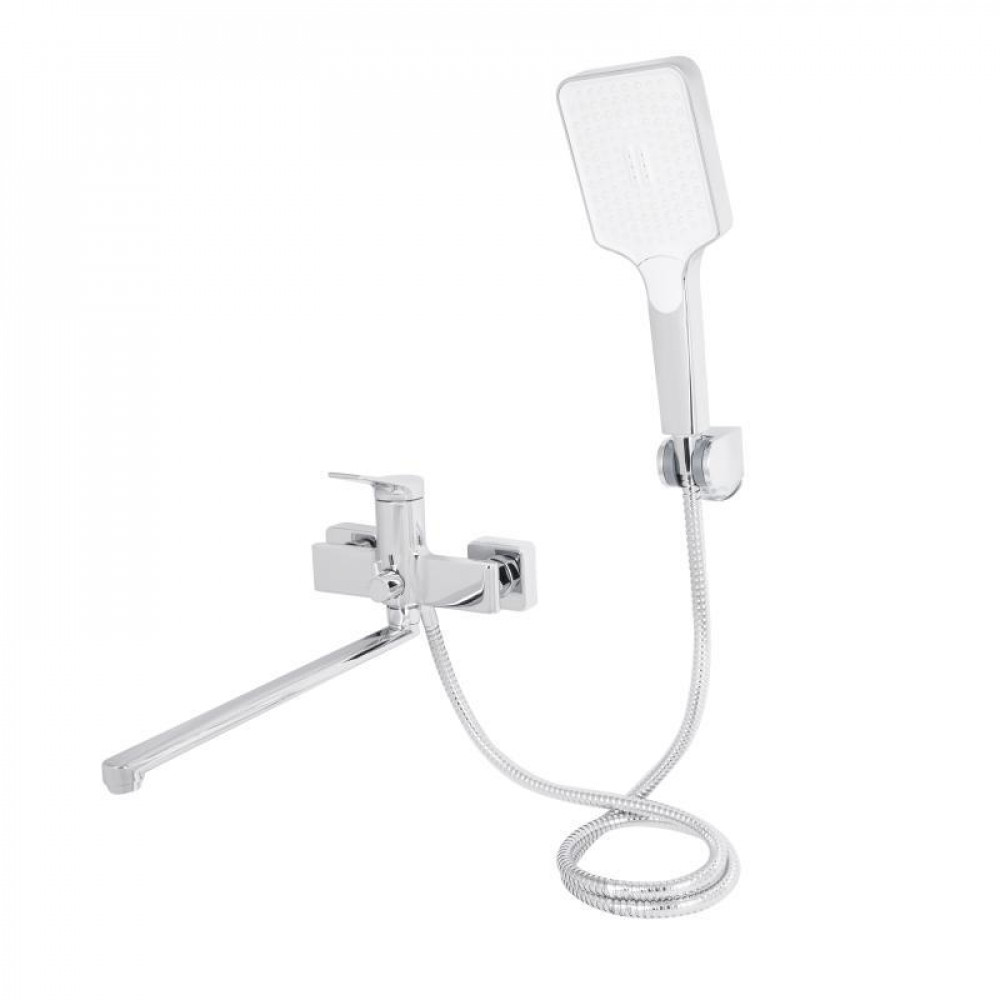 Змішувач для ванни Qtap Arvin з довгим поворотним виливом та душовим гарнітуром QTARV260CRM48641 Chrome SD00054765
