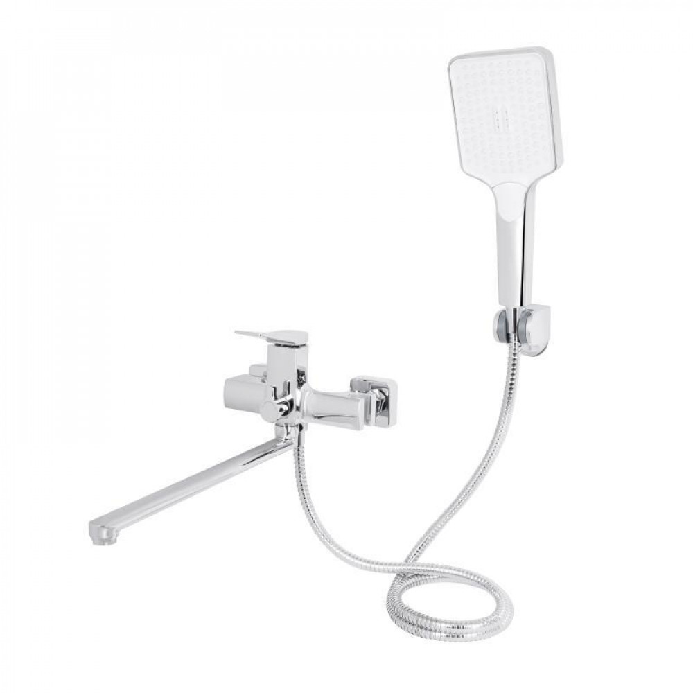 Змішувач для ванни Qtap Nando з довгим поворотним виливом та душовим гарнітуром QTNAN260CRM48652 Chrome SD00054776