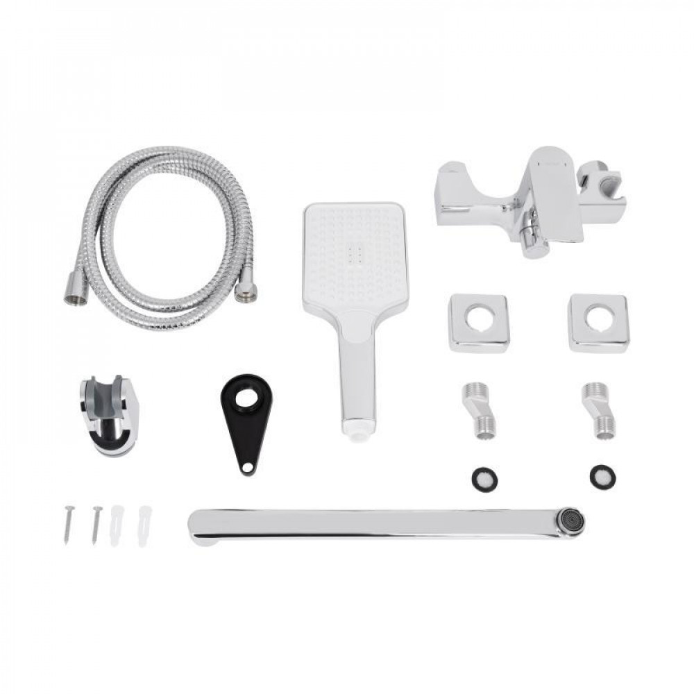 Змішувач для ванни Qtap Nando з довгим поворотним виливом та душовим гарнітуром QTNAN260CRM48652 Chrome SD00054776