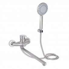 Змішувач для ванни Lidz Vida 005 з поворотним виливом (з душовим гарнітуром) (k35) LDVID005NKS38087 Nickel