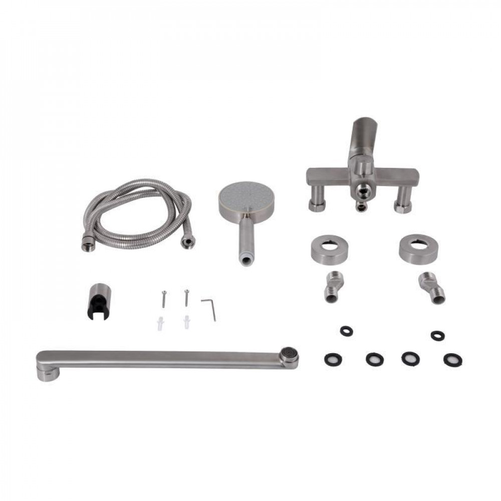 Змішувач для ванни Lidz Luna 005 (з душовим гарнітуром) (k35) LDLUN005NKS46093 Nickel SD00052217